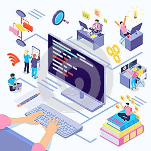 Software Developers Isometric Illustration