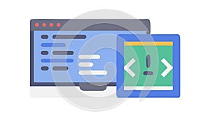 Software Development Coding Icon, Programming Interface, vector design Generative AI