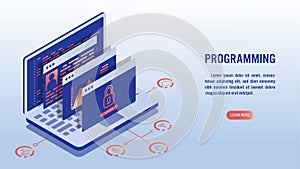 Software development , Coding , Programming and Data Analysis concept