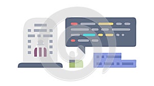 Software Development: Coding Programming Icon, vector design Generative AI