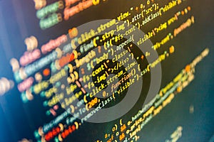 Software development. Data network hardware Concept. HTML website structure.