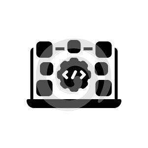 Black solid icon for Software Development, software and code