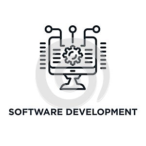 software development icon. integration and automation concept sy