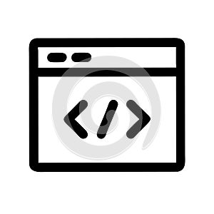 Software Development Icon Representing Web Programming and Coding Languages