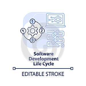 Software development life cycle light blue concept icon