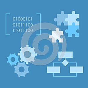 Software development life-cycle process icons.