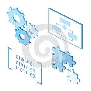 Software development life-cycle process icons.