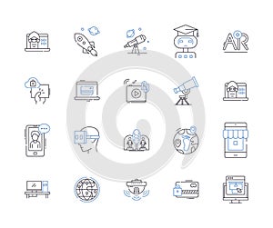 Software development outline icons collection. Software, Development, Coding, Programming, Debugging, Testing, Designing