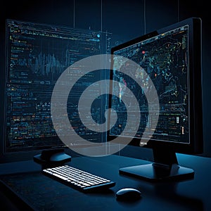 Software Development Process: Vector Illustration with Code Display