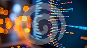 Software Development. Programming Code on Computer Screen, Abstract Technology Background.