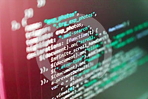Programming code. Software engineer