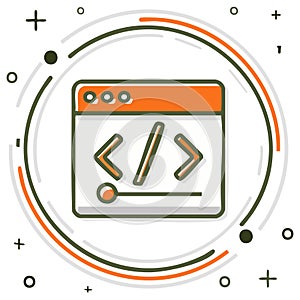 Software Development Programming Coding HTML Tags Browser Window Modern Technology Interface