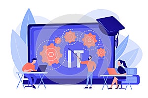 Information technology courses concept vector illustration