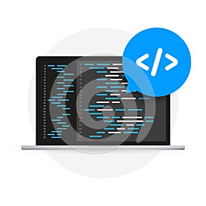 Software development, programming, coding vector concept. Isometric vector illustration. Landing page concept.