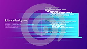 Software development, programming, coding vector concept.