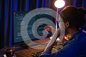 Software development programming on computer screen for brisk application