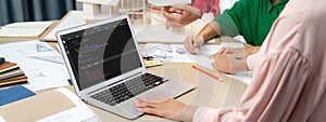 Software development programming on computer screen for brisk application
