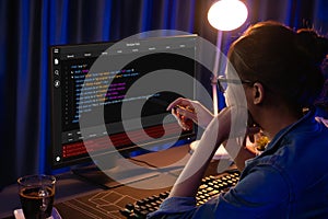 Software development programming on computer screen for brisk application