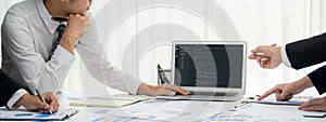 Software development programming on computer screen for brisk application