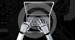 Software development programming on computer screen for modish application