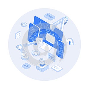 Software Development programming, engineering, coding. Testing and bug fixing. Creating new applications, programs