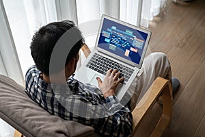 Software development or programming work with coding screen brisk