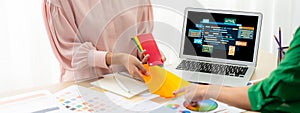 Software development or programming work with coding screen brisk