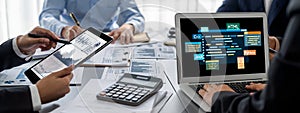 Software development or programming work with coding screen brisk