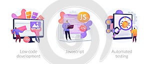 IT product development process vector concept metaphors.