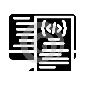 software documentation technical writer glyph icon vector illustration