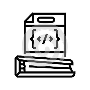 software documentation technical writer line icon vector illustration