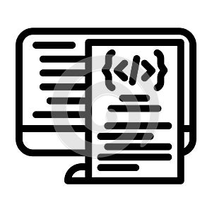 software documentation technical writer line icon vector illustration