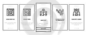 software engineer computer code onboarding icons set vector