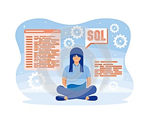 Software engineer concept. Web design and development, programmer and coding website or app.