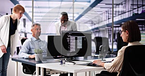 Software Engineer Developer Using Desktop Computer