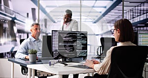 Software Engineer Developer Using Desktop Computer