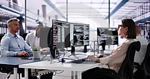 Software Engineer Developer Using Desktop Computer