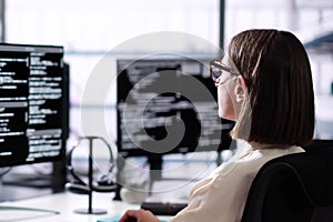 Software Engineer Developer Using Desktop Computer