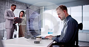 Software Engineer Developer Using Desktop Computer
