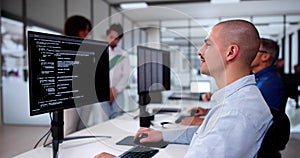 Software Engineer Developer Using Desktop Computer