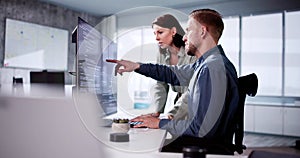 Software Engineer Developer Using Desktop Computer