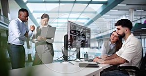 Software Engineer Developer Using Desktop Computer