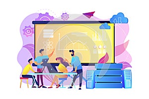 Big data conference concept vector illustration.