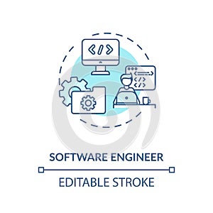 Software engineer turquoise concept icon
