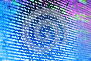 Closeup of Java Script, CSS and HTML