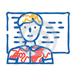 software engineer worker icon doodle illustration