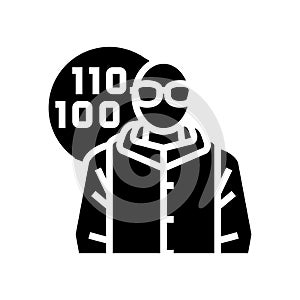 software engineer worker glyph icon vector illustration