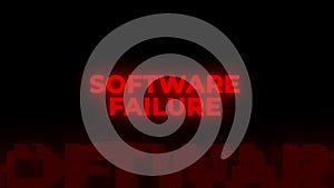 Software Failure Red Warning Error Alert Computer Virus alert Hacking Message With Glitch and Noise.