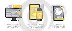 Software and frontend development abstract concept vector illustrations.
