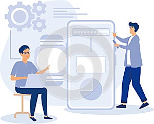 Software and frontend development concept, HTML5 website development, wearable mobile app, accelerated mobile pages, responsive